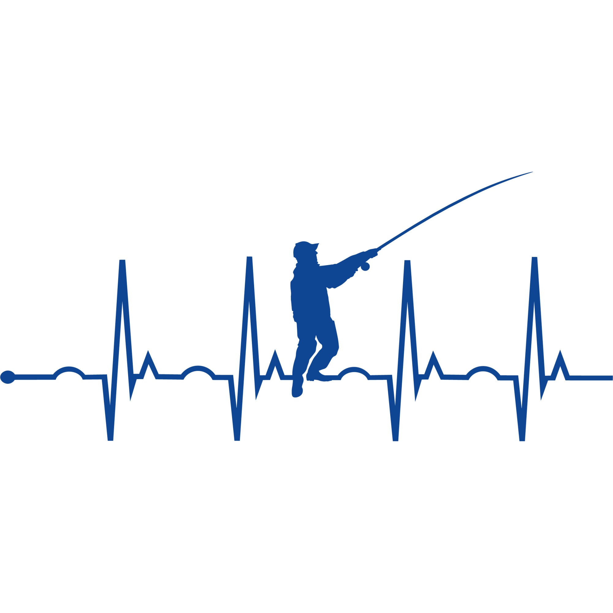 Fishing Heartbeat Sticker Decal, Fisherman Sticker, Outdoors Decal