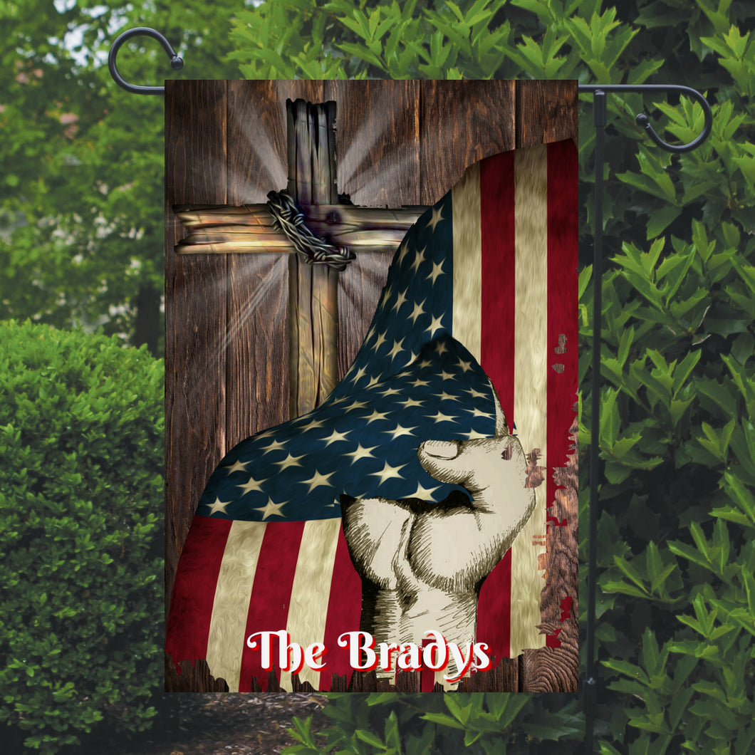 American Flag Cross Garden Flag, American Flag Garden Flag, Cross Garden Flag, American Flag Decor, Gift for Man, Christian Garden Flag
