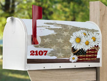 Load image into Gallery viewer, Mailbox Cover with Magnetic Strip - Personalized Flag Daisies Mailbox Decor - Custom Address Mailbox Cover, Personalized Mailbox Cover