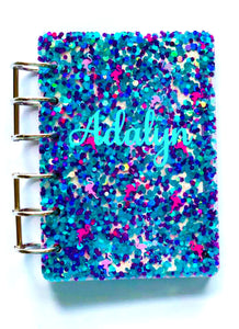 Flamingo Glitter Name Personalized Notebook Cover, Handmade Notebook, Teacher Gift, Journal, Teacher Christmas Gift, Notebook
