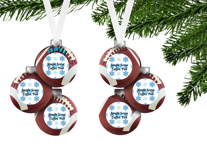 Football Coffee/Hot Cocoa Pod Holder Ornament, Personalized, Football Gift, Teacher Gift, Gift for Neighbors, Secret Santa, Co-worker Gift