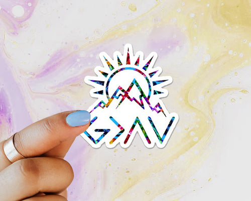 God is Greater Than the Highs and Lows Sticker, Faith, Mountains, Water Bottle, Tumbler, Laptop, Christian Sticker, Inspirational, Believer