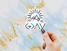 Load image into Gallery viewer, God is Greater Than the Highs and Lows Sticker, Faith, Mountains, Water Bottle, Tumbler, Laptop, Christian Sticker, Inspirational, Believer