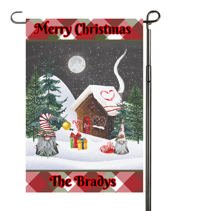 Christmas Gnomes Personalized Garden Flag, Holiday Garden Flag, Outdoor Christmas Decoration, Custom Christmas Flag, Gnome Flag, Holiday