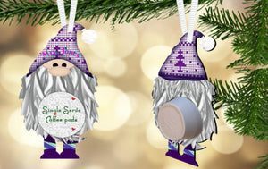 Purple Gnome Coffee/Hot Cocoa Pod Holder Ornament, Personalized, Gnome Gift, Teacher Gift, Gift for Neighbors, Secret Santa, Co-worker Gift
