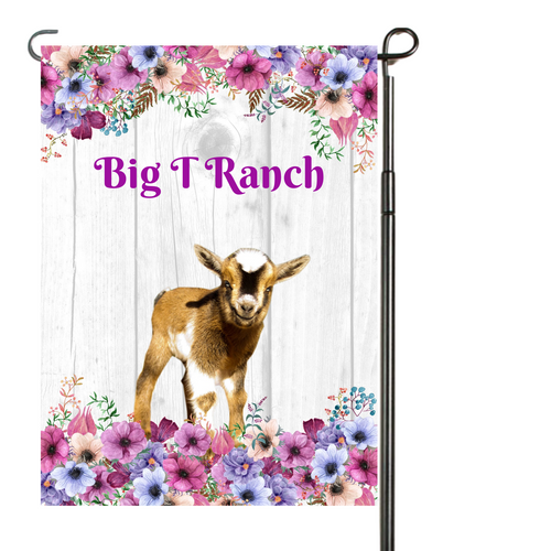 Goat Floral Garden Flag, Personalized, Garden Flag, Name Garden Flag, Goat Decor, Goat Flag, Nigerian Dwarf Goat, Yard Decoration, Ranch