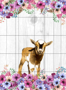Goat Floral Garden Flag, Personalized, Garden Flag, Name Garden Flag, Goat Decor, Goat Flag, Nigerian Dwarf Goat, Yard Decoration, Ranch