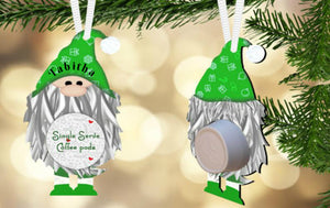 Gnome Coffee/Hot Cocoa Pod Holder Ornament, Personalized, Gnome Gift, Teacher Gift, Gift for Neighbors, Secret Santa, Co-worker Gift