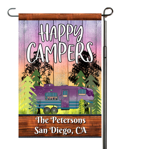 Camping Garden Flag, Personalized, Garden Flag, Name Garden Flag, Camper, Happy Campers Flag, Yard Decor, Yard Decoration, Camper Decor