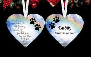 Pet Memorial Heart Ornament, Personalized, In Memory Christmas Ornament, Pet Loss, Pet Loss, Dog Memorial Gift, Cat Memorial, Double Sided