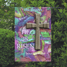 Load image into Gallery viewer, Easter He is Risen Garden Flag, Personalized, Name Garden Flag, Spring Flag, Yard Decor, Easter Yard Decoration, Christian Garden Flag