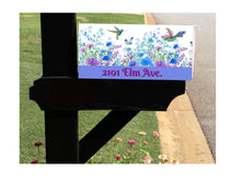 Load image into Gallery viewer, Hummingbird Floral Mailbox Cover w/ Magnetic Strip, Personalized Mailbox, Custom Address Mailbox Cover, Personalized Mailbox Cover