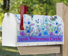 Load image into Gallery viewer, Hummingbird Floral Mailbox Cover w/ Magnetic Strip, Personalized Mailbox, Custom Address Mailbox Cover, Personalized Mailbox Cover