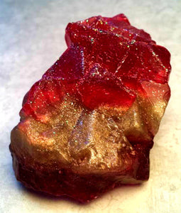 Ruby Red Geode Crystal Gemstone Rock Soap - Pomegranate Scented - FREE U.S. SHIPPING - Birthstone Gift - Mom, Wife, Daughter - Rock Hound