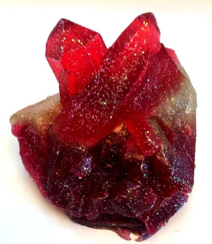 Ruby Red Geode Crystal Mineral Gemstone Rock Soap - Pomegranate Scented - FREE SHIPPING - Gift for Man, Husband - Co-worker Gift