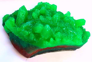Emerald Green Geode Crystal Gemstone Rock Soap - FREE U.S. SHIPPING - Anniversary Gift - Green Tea and Cucumber or Almond Scented