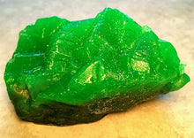 Load image into Gallery viewer, Emerald Green Geode Crystal Gemstone Rock Soap - FREE U.S. SHIPPING - Rock Collector Gift - Mineral - Green Tea and Cucumber Scented