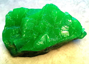 Emerald Green Geode Crystal Gemstone Rock Soap - FREE U.S. SHIPPING - Rock Collector Gift - Mineral - Green Tea and Cucumber Scented