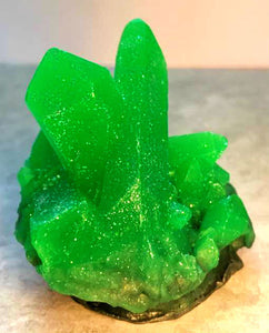 Emerald Green Geode Crystal Mineral Gemstone Soap - FREE U.S. SHIPPING - Gift for Man - Husband - Green Tea and Cucumber or Almond Scented