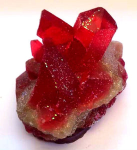 Ruby Red Geode Crystal Mineral Gemstone Rock Soap - Pomegranate Scented - FREE SHIPPING - Gift for Man, Husband - Co-worker Gift