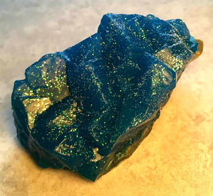 Sapphire Blue Geode Crystal Gemstone Rock Soap -  Vanilla Bean Scented - FREE U.S. SHIPPING - Gift for Man, Dad, Brother