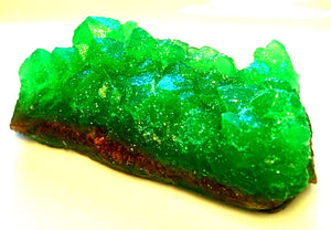 Emerald Green Geode Crystal Mineral Gemstone Rock Soap - FREE U.S. SHIPPING - Green Tea and Cucumber Scented