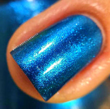 Load image into Gallery viewer, Blue Metallic Aluminum Nail Polish - &quot;GALAXY&quot; - FREE U.S. SHIPPING - Hand Blended - 0.5 oz/15ml Full Sized Bottle