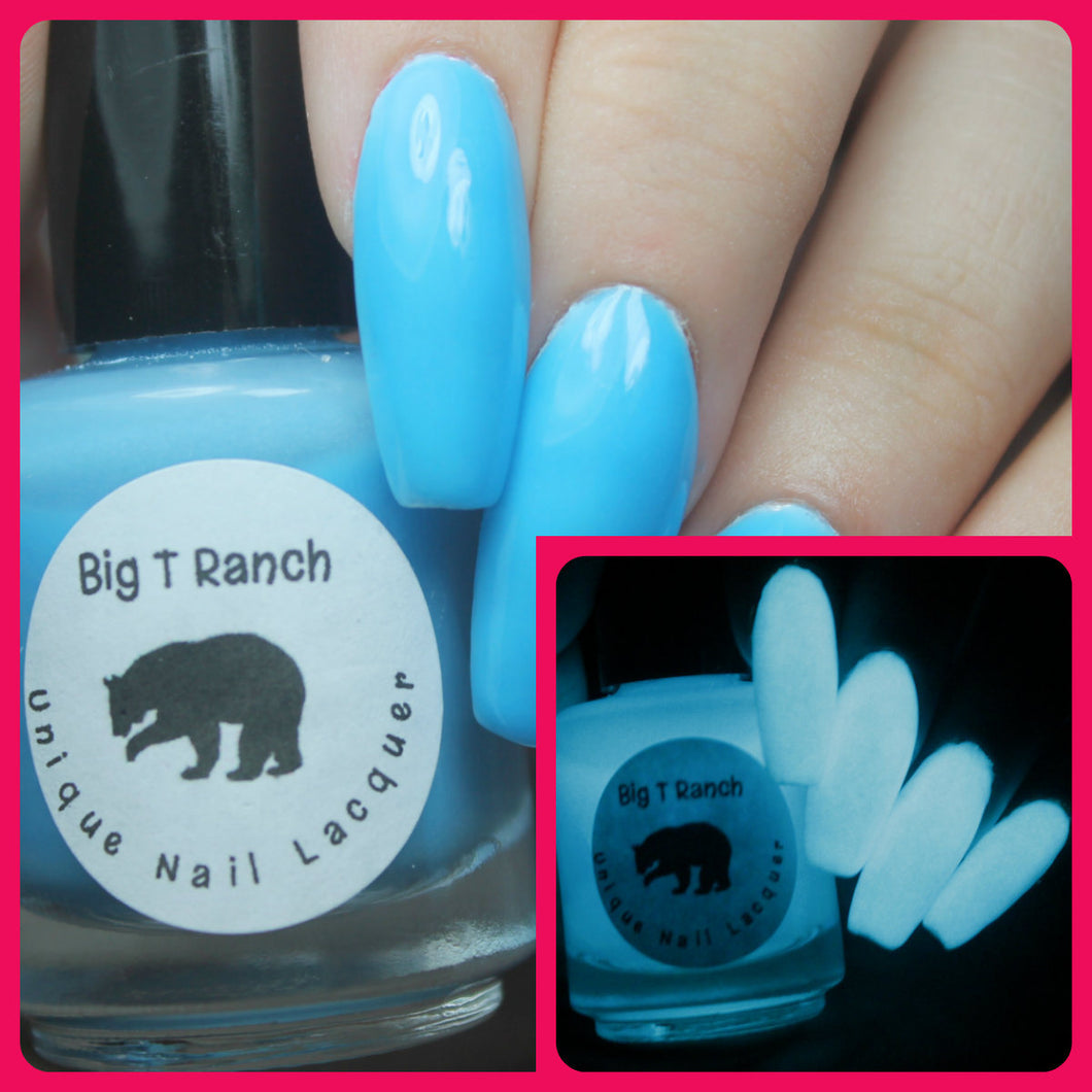 Glow-in-the-Dark Nail Polish - Blue - Little Dipper - Custom Blended - FREE U.S. SHIPPING - Full Sized Bottle (15 ml size)