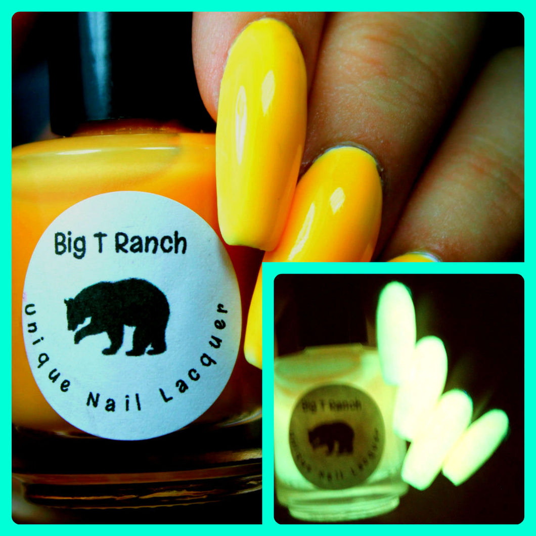 FREE U.S. SHIPPING - Glow-in-the-Dark Nail Polish - Apricot - Harvest Moon - Custom Blended - Regular Full Sized Bottle (15 ml size)
