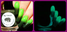 Load image into Gallery viewer, Color Changing AND Glow in the Dark Nail Polish - FREE U.S. SHIPPING - Green to Black and Glows Aqua - &quot;Zombie&quot; - Thermal - Full Size Bottle