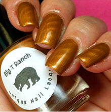 Load image into Gallery viewer, Magnetic Nail Polish - Metallic Gold - FREE U.S. SHIPPING - &quot;Topaz&quot; - Magnet Included - Full Size 15ml Bottle