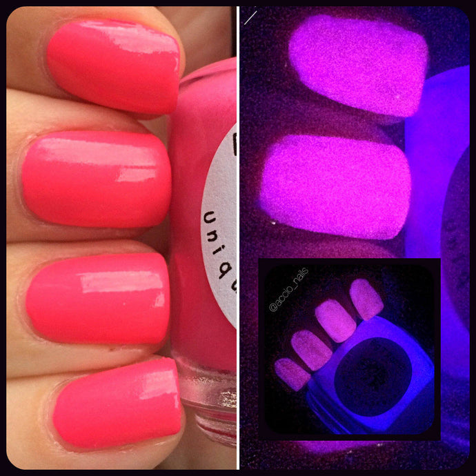 Glow-in-the-Dark Nail Polish - Pink Glows Purple - FREE U.S. SHIPPING - Shooting Star - Regular Full Sized Bottle (15 ml size)