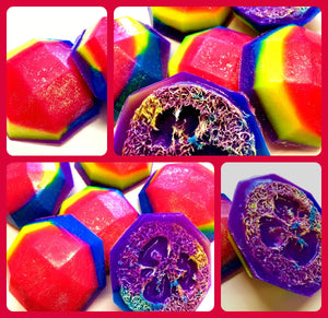 Unicorn Soap - Loofah Soap - Pomegranate Scented - FREE U.S. SHIPPING - Unicorn Party - Fantasy - Exfoliator - Pink, Purple, Yellow, Blue