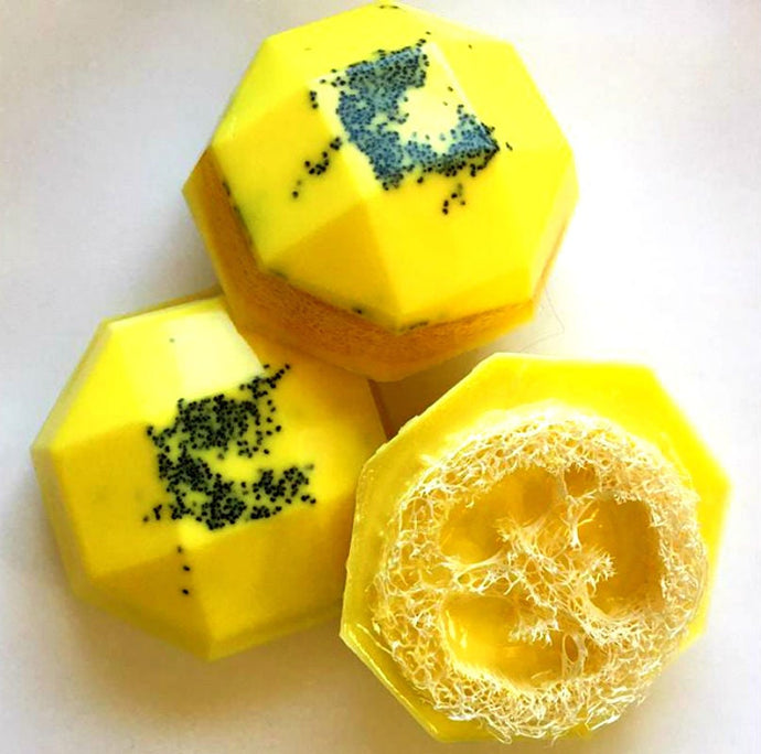Soap for Mom - Loofah Soap - Lemon Poppy Seed Muffin - FREE U.S. SHIPPING - Loofah Sponge - Exfoliator - Gift for Woman