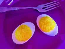 Load image into Gallery viewer, Egg Soap - Deviled Eggs - Set of 2 - Easter Basket Filler - Eggs - Free U.S. Shipping - Gag Gift - Prank - Cucumber Melon Scented