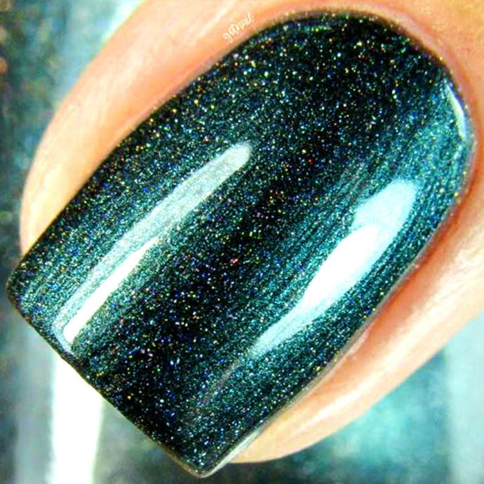 Forest Green Linear Holographic Nail Polish - Free U.S. Shipping - 