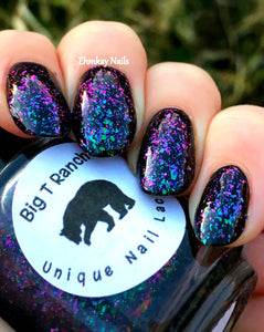 Multichrome Flakie Topcoat - Icelandic Glacier - Multi-Color Shifting Polish:Custom-Blended Glitter Nail Polish/Indie Lacquer
