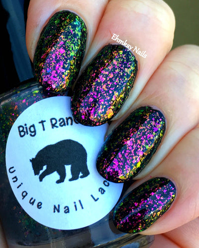 Multichrome Flakie Topcoat - Lake Geneva - Multi-Color Shifting Polish:Custom-Blended Glitter Nail Polish/Indie Lacquer