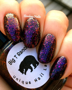 Multichrome Flakie Topcoat - Paris Nights - Multi-Color Shifting Polish:Custom-Blended Glitter Nail Polish/Indie Lacquer