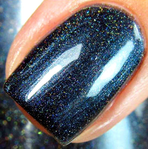 Navy Blue Linear Holographic Nail Polish - Free U.S. Shipping - 