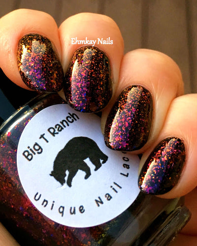 Multichrome Flakie Topcoat - Paris Nights - Multi-Color Shifting Polish:Custom-Blended Glitter Nail Polish/Indie Lacquer
