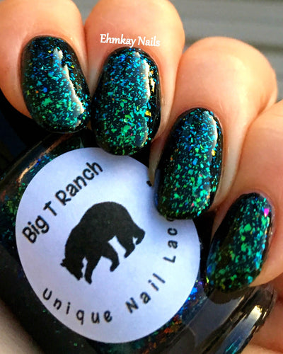 Multichrome Flakie Topcoat - Barcelona Sea - Multi-Color Shifting Polish:Custom-Blended Glitter Nail Polish/Indie Lacquer