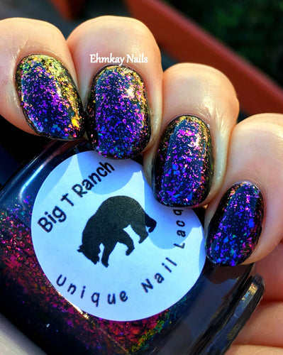 Multichrome Flakie Topcoat - When in Rome - Multi-Color Shifting Polish:Custom-Blended Glitter Nail Polish/Indie Lacquer