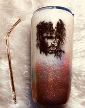 Load image into Gallery viewer, Tumbler Jesus Bible Verse Holographic Glitter Tumbler Cup Stainless Steel with Straw - Insulated - Gift for Woman - 20 oz - FREE SHIPPING