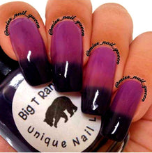 Load image into Gallery viewer, Color Changing Thermal Nail Polish - Ombre Purple/Pink-Red/Blue-Black - Glows Violet - &quot;Black Canyon&quot;- Gift for Her - Girlfriend Gift