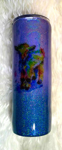 Nigerian Dwarf Goat Kid Holographic Glitter Tumbler - Dairy Goat - Life is Better With a Goat - Insulated - 4-H - 20 oz - FREE SHIPPING