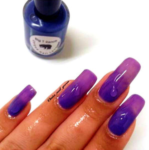 Color Changing Thermal Nail Polish - Ombre Pink to Violet to Dark Blue - Glows Blue - "Rocky Mountains"- Gift for Her - Girlfriend Gift