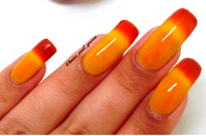 Color Changing Thermal Nail Polish - Ombre Red/Orange/Yellow - Glows Yellow/Orange - "Great Sand Dunes" - Gift for Her - Girlfriend Gift