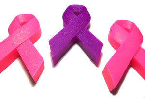 Breast Cancer or Lupus Awareness Pink Purple Ribbon Soap - Gift for Her - Pink Ribbon - Purple Ribbon - You Choose Color/Scent