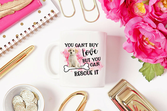 Rescue Dog Love Personalized Mug - Dog Coffee Cup - Puppy Mug - Valentine's Day Gift - Gift for Mom, Grandma, Coffee Mug - Vet Gift, Wife